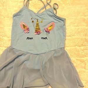 Blue unicorn ballerina outfit